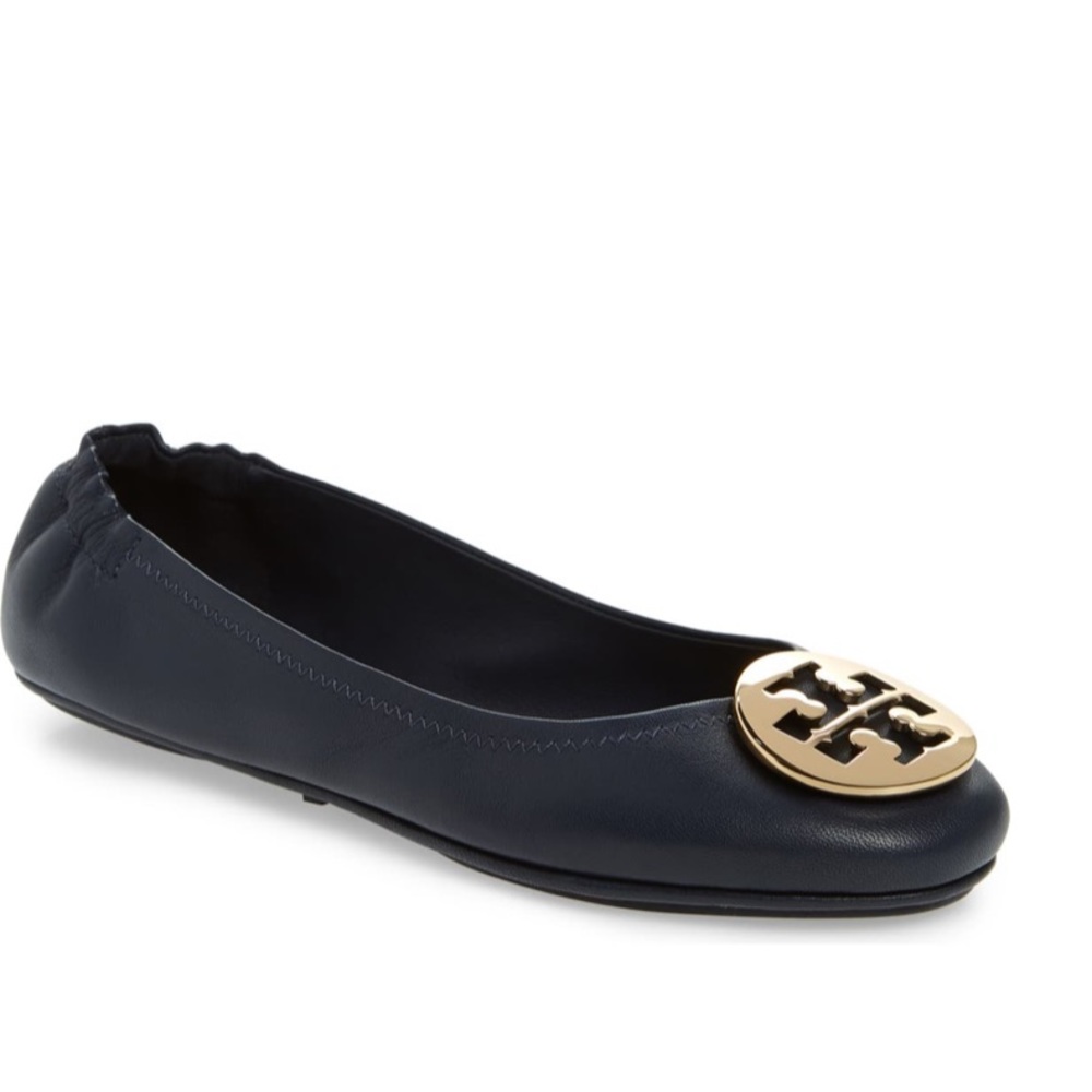 Tory Burch “Minnie” Ballet Flat - Ink Navy/Gold